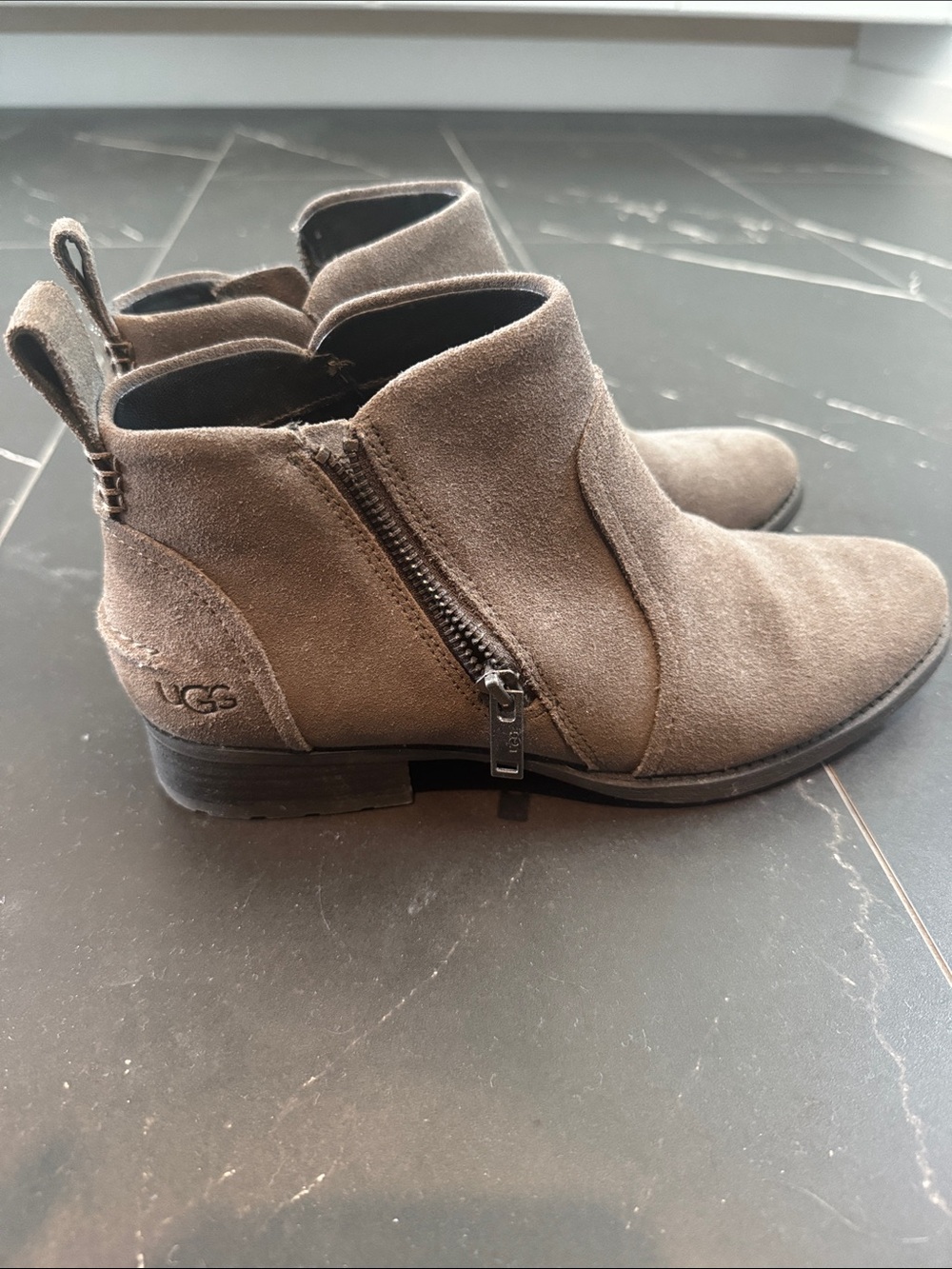 UGG Women's Suede Ankle Boot in Taupe Gray